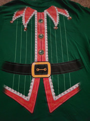 Men’s Size XL Green Short Sleeve T-Shirt Santa Helper Christmas Elf Holiday Time