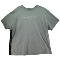 Pink Soda Sport Mens T-Shirt Green Short Sleeve Round Neck Polyamide