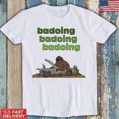 Funny Sasquatch Badoing Bigfoot T-Shirt Retro Cryptid Meme Graphic Unisex Tee