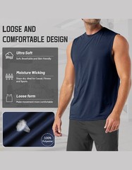 3Pack Men’s Sleeveless Shirts Quick Dry Tank Top Workout Fitness Gym Sport Beach