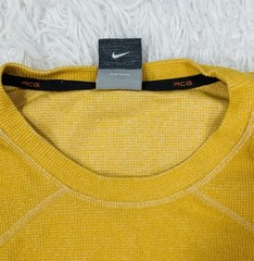 Vintage 2000s Nike ACG Waffle Thermal Shirt Mens L Mustard Yellow Gorpcore
