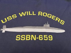 USS Will Rogers SSBN 659 USA Navy Submarine Medium Blue T Shirt
