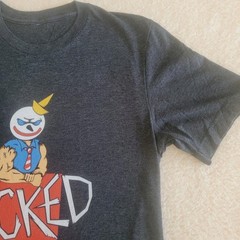 Funny Jacked In The Box Parody Med. Muscle Clown Gym T-Shirt Tagless