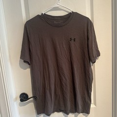 Brown/ Grey Under Armor Logo Plain Shirt Size Medium