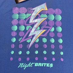 NWT! Vtg 1990s Glow-in-the-Dark Night Brites Lightning Bolt 80s T-Shirt Shirt XL