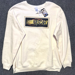 Vintage Nascar Daytona Graphic Long Sleeve Shirt Ivory White Black Yellow Men’s