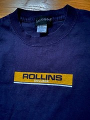 VINTAGE Rollins College T-Shirt Medium Navy Jones & Mitchell Uni Tee