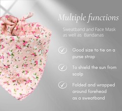 21X21 Floral Bandana, Soft Cotton, Viscose, Hair Wrapper, Scarf, Neckerchief