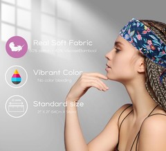 Soft Cotton Viscose Bamboo Floral Bandanas Hair Wrap Headband Scarf 21×21