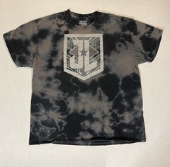 Justice League DC Comics Mens Black Bleach Wash T-Shirt Size XL