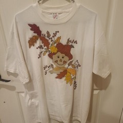 Vintage 90s Harvest Scarecrow T-Shirt Mens Size XL Jerzees 50/50 Custom USA