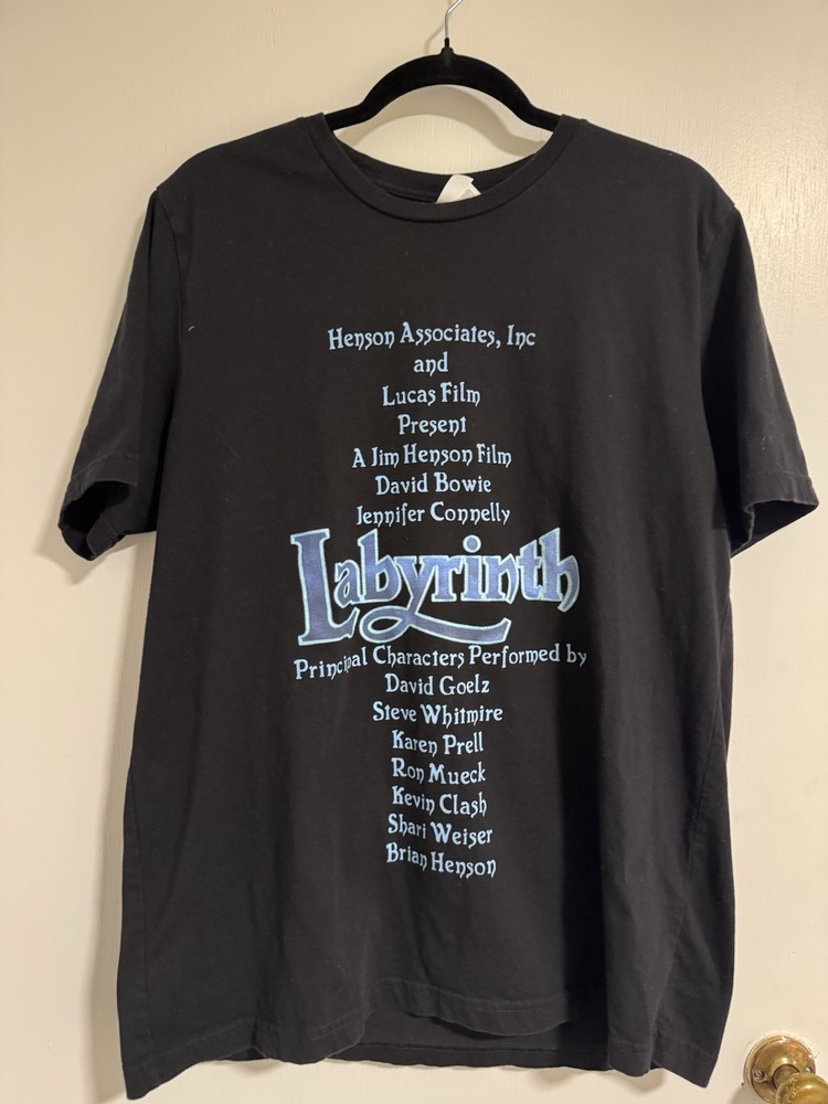 Jim Henson Labyrinth Movie Collectable Rare Cast T Shirt Size XL David Bowie