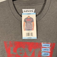 MSRP$24.99 NWT LEVI’S RED FOIL BATWING MENS GRAY CREWNECK SHORT SLEEVE T-SHIRT L