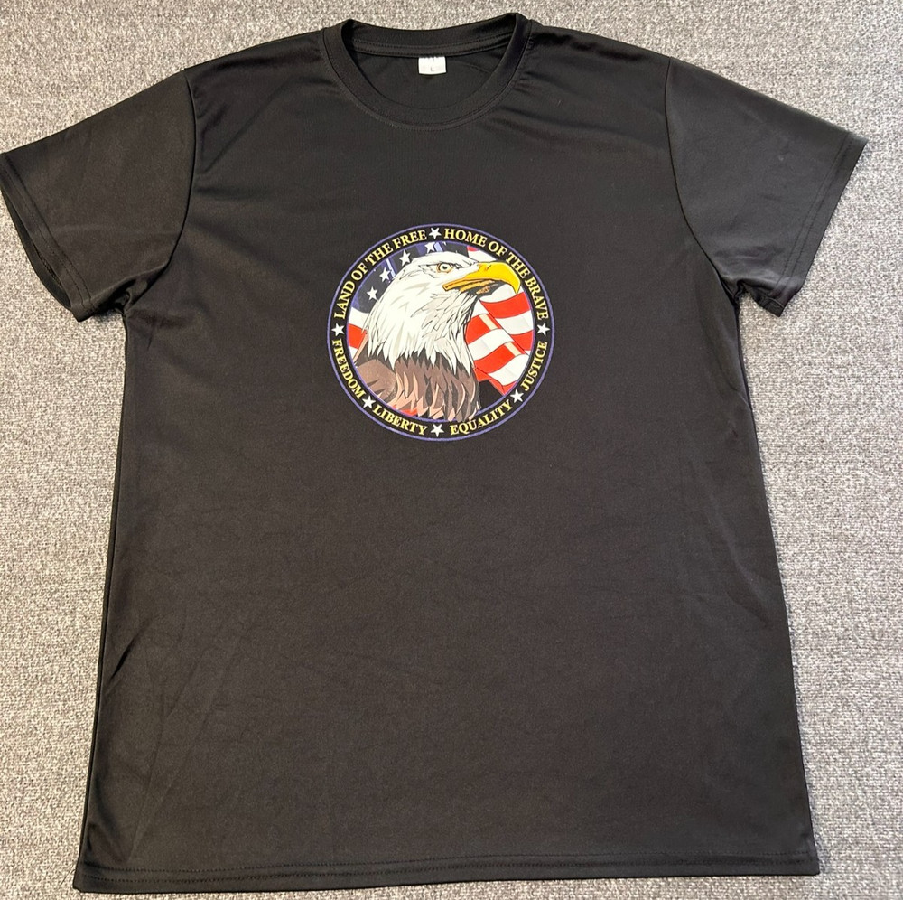 Land of the Free Home of the Brave T-shirt 1 Black Large