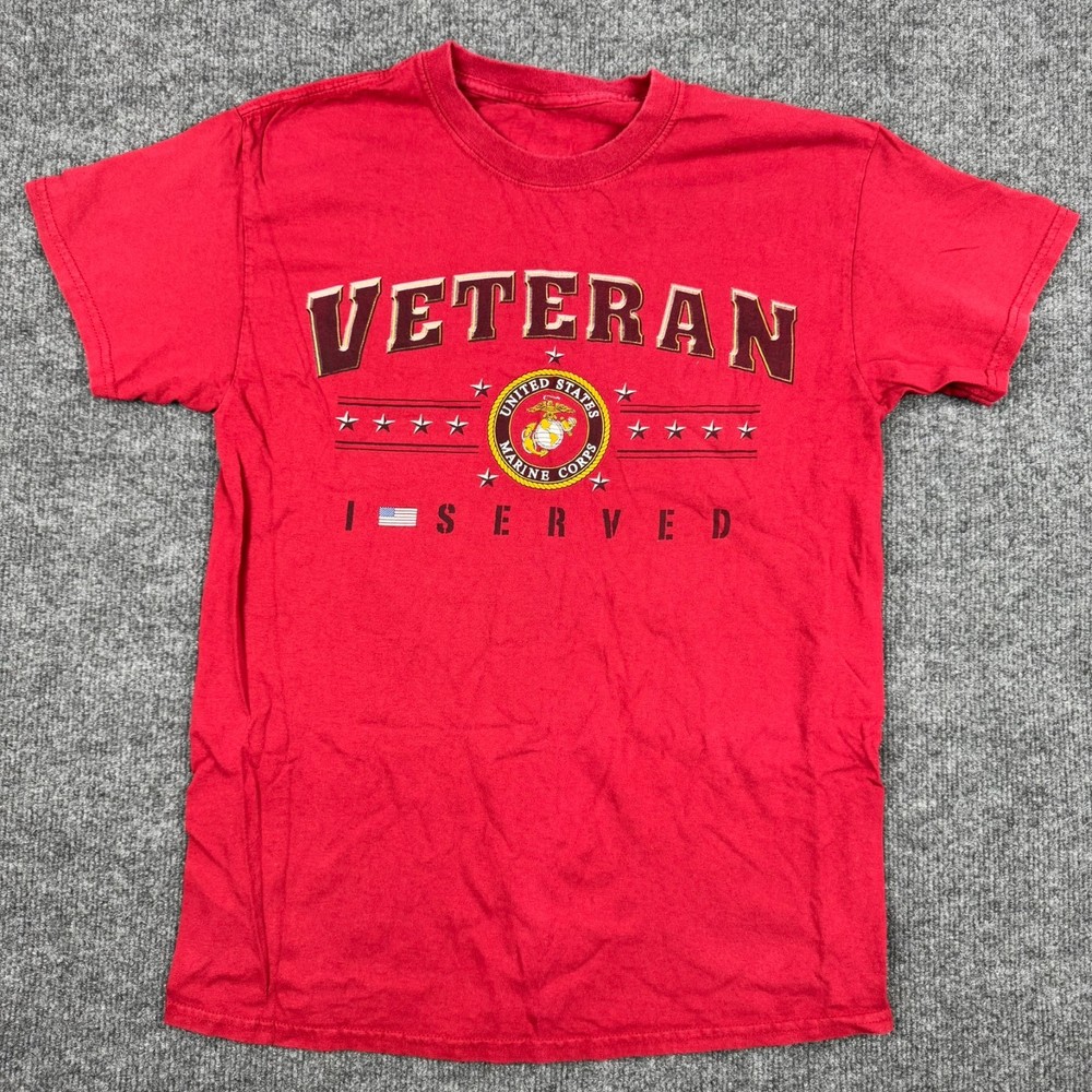 US Marine Corps Veteran I Served Red Graphic T-Shirt – Size tag missing