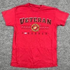 US Marine Corps Veteran I Served Red Graphic T-Shirt – Size tag missing