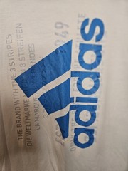 Adidas mens Go-To Tee small white blue