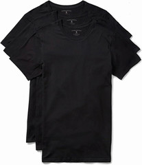 Trailblazer Slim Fit White and Black T-Shirts (3 Pack) Crewneck No Shrink Unders
