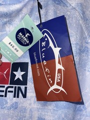 Marina Pez Vela BlueFin Fishing Shirt Mens Small Camo UVA/Solar Costa Rica NWT