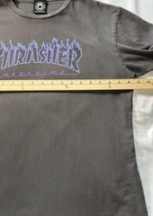 Thrasher Magazine Gray Flame Logo Graphic T Shirt Men’s Large Skate Tee