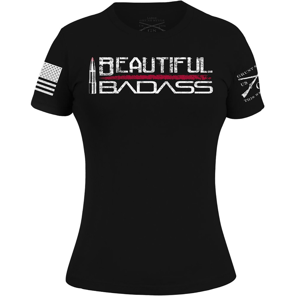 Grunt Style Women’s Beautiful Badass T-Shirt – Black
