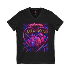 Retro Neon Pop Art V-Neck Graphic T Movie Soundtrack Streetwear Heart Shirt 3005