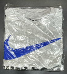 Nike JUST DO IT Swoosh Tee Shirt – AA2097 050 – Grey Black Blue Sz S