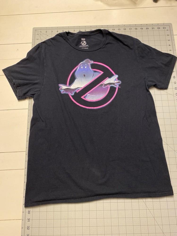 Mad Engine Ghostbusters Black Purple Pink Graphic T-Shirt Size Large 42/44