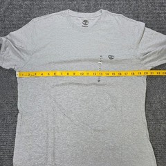 Timberland Graphic T-Shirt Men’s Size Medium Gray Back Letters Cotton Casual New