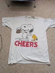 Vintage ’80s Snoopy Woodstock Peanuts Cheers Oversized Single Stitch T-shirt Vtg