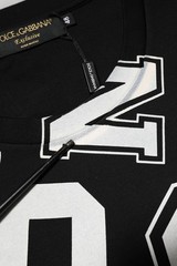 DOLCE & GABBANA T-shirt Black Cotton Letter Print Short Sleeve IT48/US38/M $900