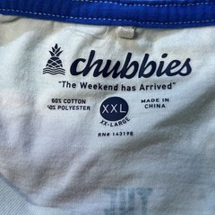 Chubbies T Shirt Men’s 2XL White Retro Surf Sunset NWOT