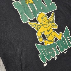Nike T-Shirt Mens M Black Cherub Angel Rose Just Do It Swoosh Loose Fit Tee