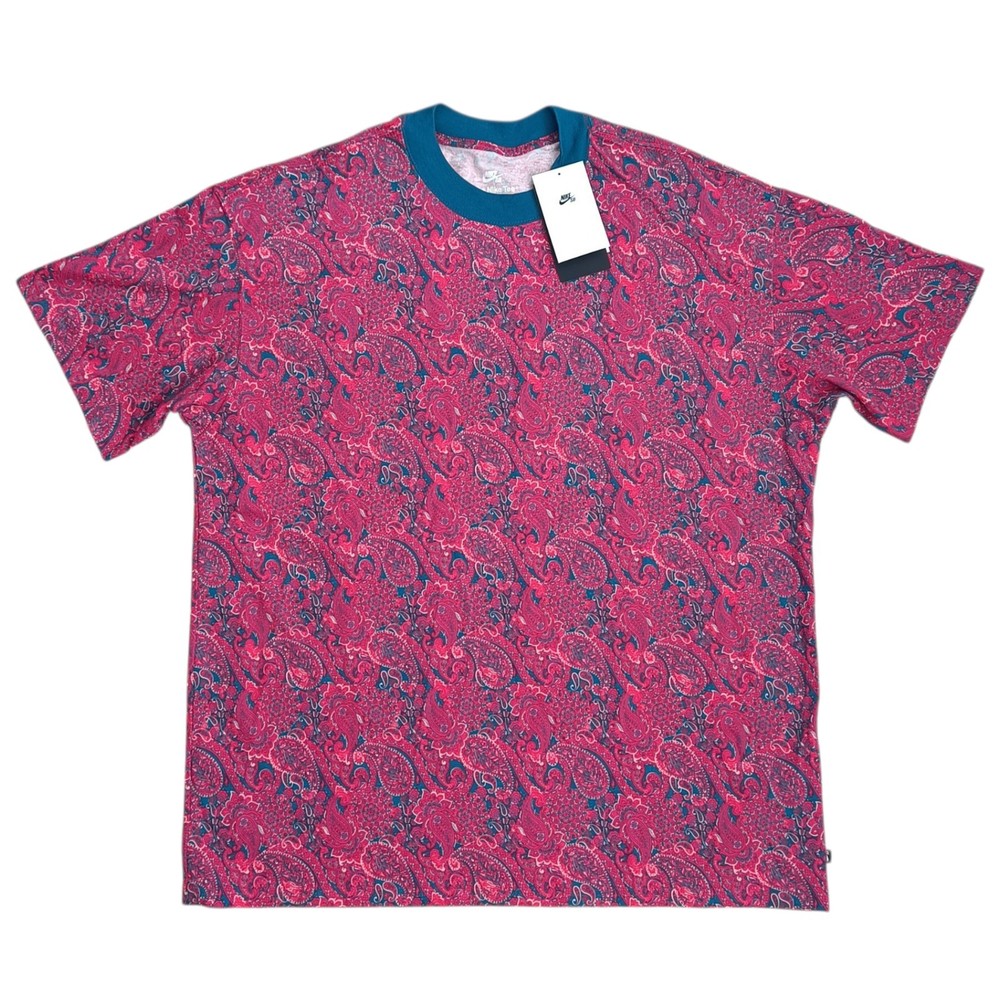 Nike SB Skate T-Shirt Paisley Mystic Hibiscus Mens XL Loose Fit