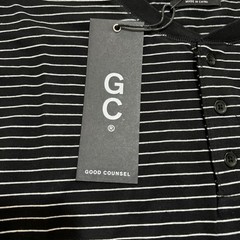 Good Counsel Wanzer Henley Long Sleeves Black T-Shirt 3XL White Stripe Tee NWT