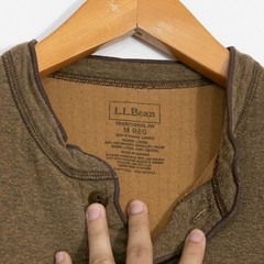 LL Bean Wool Blend Henley Thermal Shirt Mens Medium – Long Sleeve Dark Brown