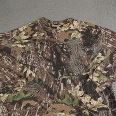 Vintage Mossy Oak Camo Shirt Mens Large Brown Long Sleeve Pocket Hunting USA 90s