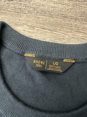 Rhône Compass Knit Tee Men’s Size Large Deep Sea Blue True Navy