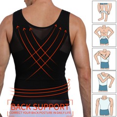 Men’s Slimming Body Shaper Vest Chest Compression Shirts Tank Gynecomastia Moobs