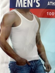 2 Pack NEW Men’s White /Black A-Shirt TANK TOP ” 100% Cotton ” Size S 34-36”