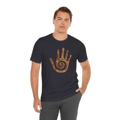 Hopi Healing Hand T-Shirt | Native American Stone Spiral Symbol Tee Shirt