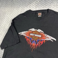 Harley Davidson Austin Graphic T 2XL VTG Y2K SRV Capitol Skull Pistons Flames