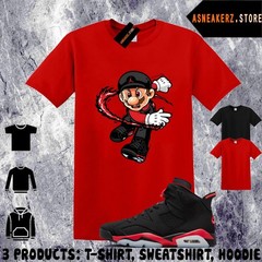 Tee Shirt Matching AJ 6 Infrared Salesman 2026 Match Sneaker Sneakerhead Mario
