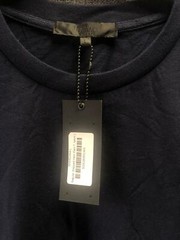 Mennace Stepped Hem Plain T-Shirt Navy Large TD014 OO 10