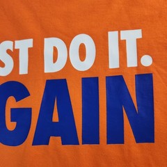 Nike Just Do It Again Men’s XL Orange Long Sleeve Cotton T-Shirt Ribbed Cuffs