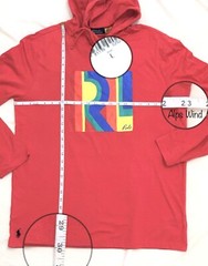 POLO RALPH LAUREN Men’s Logo Jersey Hooded T-Shirt in Starboard Red SZ. L,XL,XXL