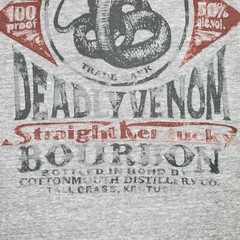 Lucky Brand Mens T Shirt Size S Gray Slim Fit Snake Bite Print Poly Cotton Rayon