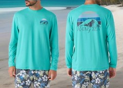 Hang Ten Men’s Tidal Long Sleeve Sun Tee UPF Soft Feel Stretchy Green Size M