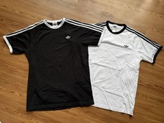 Adidas Black And White Adicolor Classics Men’s L 3-Stripes Tee Shirt Set of Two