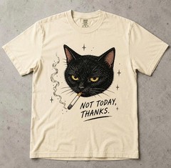 Smoking Black Cat Graphic Shirt Y2K Retro Gothic Cat Unisex Tee Gift